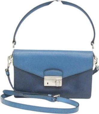 Prada Pre-owned Saffiano Shoulder Bag - - Pre-owned - Donna - Blu - ONE SIZE