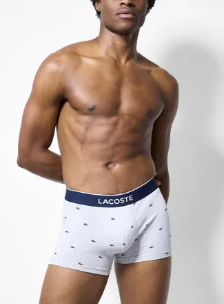Lacoste Mens 3 navy-waist trunk Cotton
