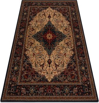 RugsX Rugsx - Alfombra De Lana Superior Piena Color Roset&oacute;n Rub&iacute; Red 200x300 Cm