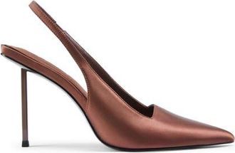 Femme G63 Slingback Satin Pump in Chocolate Satin at Nordstrom, Size 13