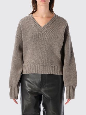 R&oacute;he V-Neck Wool Jumper with Dropped Shoulders and Long Sleeves