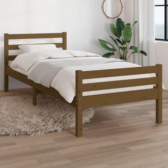 vidaXL Vidaxl - Estructura Cama Sin Colch&oacute;n Madera Maciza Marr&oacute;n Miel 75x190 Cm