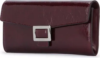 Roger Vivier Womens Patent Leather Clutch Burgundy