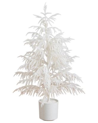 Nearly Natural 4Ft. Artificial Real Touch White Norfolk Island Pine Christmas Tree