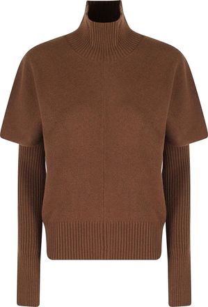Federica Tosi Brown High Neck Sleeveless Wool Sweater