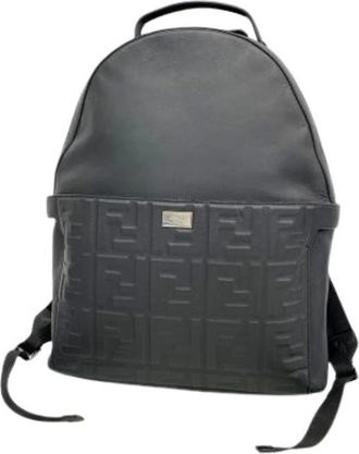 Fendi Pre-owned Backpacks, male, Black, Size: ONE SIZE Pre-owned Vintage Leather Backpack