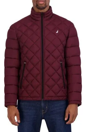 Nautica Featherweight Quilted Puffer Jacket in Bold Burgundy at Nordstrom Rack, Size Xx-Large