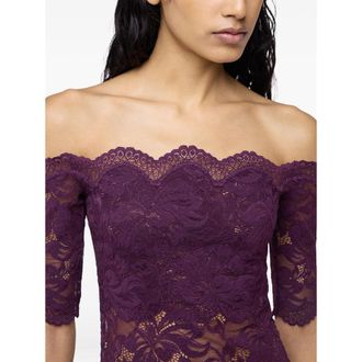Paco Rabanne Floral Lace Off-Shoulder Blouse - Purple