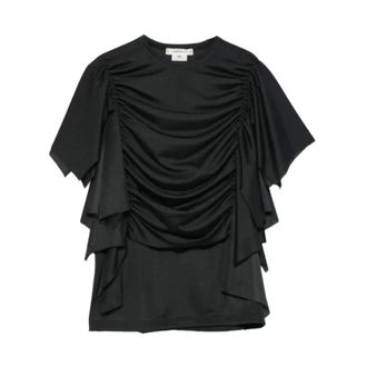 Comme Des Gar&ccedil;ons Blusa arricciata con volant - - Blouses & Shirts - Donna - Nero - M