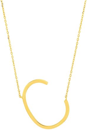 MAX + STONE 14k Yellow Gold Plated Sterling Silver Large Sideways Block Initial Letter
