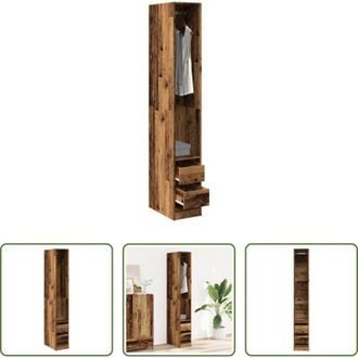 vidaXL Armadio da ingresso - Armadio Legno Antico 30x50x200 cm in Legno Multistrato