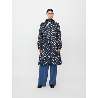 Masai MaTrina Polka Dot Raincoat in Navy Blazer at Nordstrom, Size Xx-Large