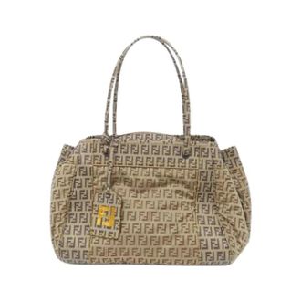 Fendi Pre-owned Tote Bags, female, Beige, Size: ONE SIZE Pre-owned Nylon Tote Bag
