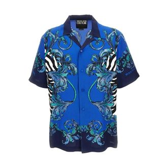 Versace Jeans Couture Short Sleeve Shirts, male, Multicolor, Size: M Zebra and Barocco Outline Shirt