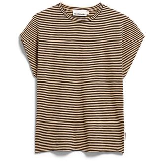 Armedangels Slub Jersey Stripe T-Shirt f&uuml;r Damen | braun/beige