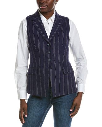 Jones New York Peak Lapel Linen-Blend Vest
