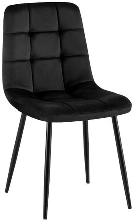 Clp Clp - Silla De Comedor Antibes Tapizada En Terciopelo Negro
