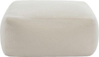 VENTE-UNIQUE.COM Puf poli&eacute;ster blanco