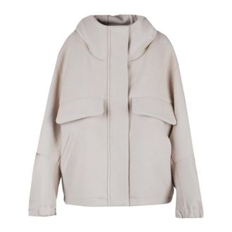 Tela Peplum Jas - Dames - Jassen - Beige - Maat: S Zijde