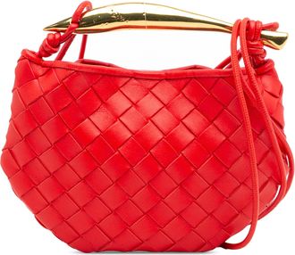 Bottega Veneta Pre-owned Womens Leather Woven Handbag - Red - One Size