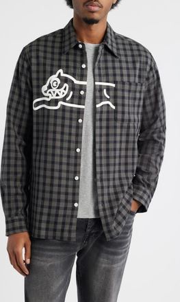 Icecream Mean Gene Long Sleeve Button-Up Shirt in Black Iris at Nordstrom, Size X-Large