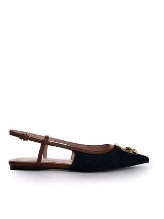 Coccinelle C-Me Denim Slingback Ballet Flats