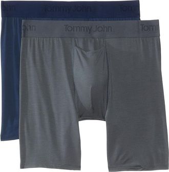 Tommy John Underwear Mens Gray Blue Stretch 6 Boxer Brief 2-Pack BUU394