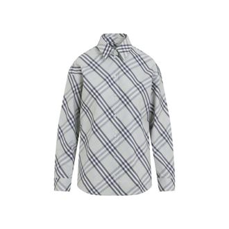 Burberry Grey Oversized Checks Shirt