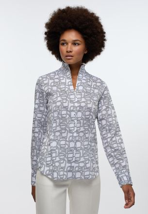 Eterna Hemdbluse ETERNA REGULAR FIT, Damen, Gr. 38, wei&szlig;, schwarz, 100% Baumwolle, normal, Blusen Hemdbluse