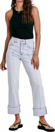 Dear John Denim Holly Super High Rise Cuffed Straight Leg Jeans In Positano