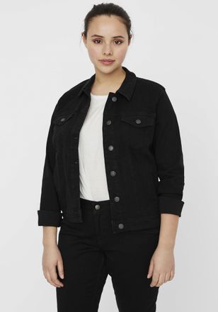 Vero Moda Curve Jeansjacke VERO MODA CURVE VMRUNA LS SLIM DNM JCK MIX GA CUR NOOS, Damen, Gr. 44, schwarz, Denim/Jeans, Obermaterial: 72% Baumwolle, 26% Polyester, 2%