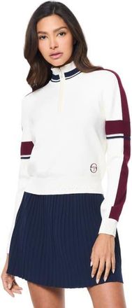 Sergio Tacchini Nota Knit Quarter Zip in Gardenia at Nordstrom, Size Xx-Large