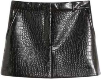Sportmax Sportmax Lackleder-Alligator-Minirock Schwarz