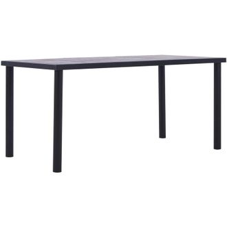 vidaXL Vidaxl - Mesa De Comedor De Mdf Negro Y Gris Hormig&oacute;n 160x80x75 Cm