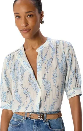 Whistles Ditsy Stem Textured Shirt in Blue/multi at Nordstrom, Size 12