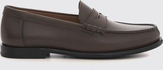 HUGO BOSS Penny loafer stile college in pelle liscia con logo impresso
