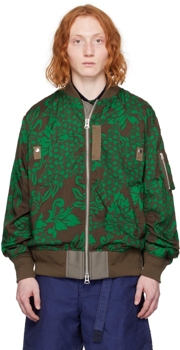 ブルゾン Sacai Green Polyamide Down Jacket NYLON BOMBER Sacai $835.00 USD - Biffi Boutiques