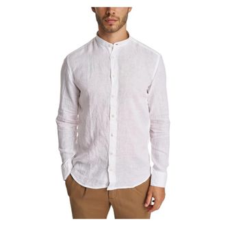 Bastoncino Camicia Bastoncino - Heren - Casual Overhemden - Wit - 4XL - Linnen - Overhemden