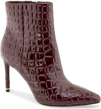 Kenneth Cole Quincy Pointed Toe Bootie in Wine Croco at Nordstrom, Size 7.5