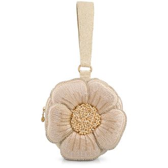 Mary Frances Mary Frances Womens Petal Me, Cream Crossbody Handbag, Ivory