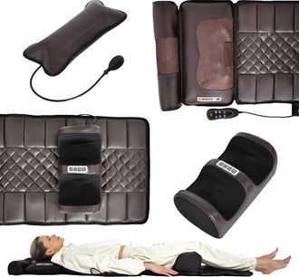 OEM Esterilla De Masaje Vibratoria Para Masaje De Espalda En Silla Con Colch&oacute;n, 175x50cm, Marr&oacute;n