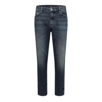 HUGO BOSS Heren Delaware Katoen Slim Jeans (Marine)