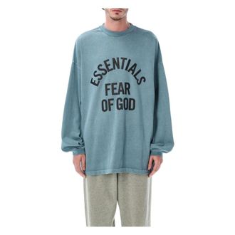 Fear of God Long Sleeve Tops, male, Blue, Size: XL Campus 90s Long Sleeve Tee