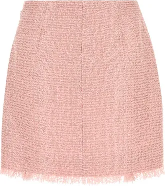 Balmain Womens Skirt Pink Polyester Viscose Polyamide