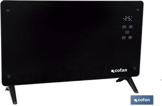 cofan Termoconvettore radiante a pannello in vetro con telecomando e controllo tramite app (1500W) 79x23x49cm