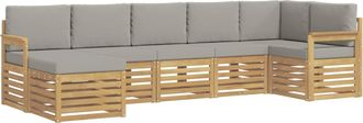 vidaXL Conjunto De Sof&aacute;s De Exterior 6 Uds. Blanco Y Gris Claro Vidaxl