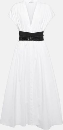 Alaia Belted cotton poplin midi dress