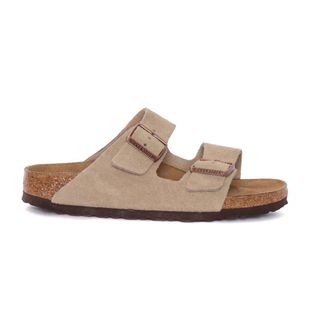 Birkenstock Sliders, female, Beige, Size: 11 US Arizona Narrow Fit