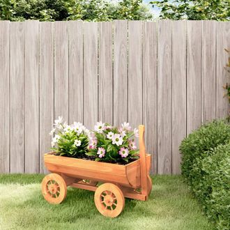 vidaXL Carreta Decorativa Madera Maciza De Abeto 70x43x54 Cm Vidaxl