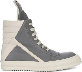 Rick Owens Concordians high-top panelled sneakers - men - Calf Leather/Calf Leather/Rubber - 43 - Grey